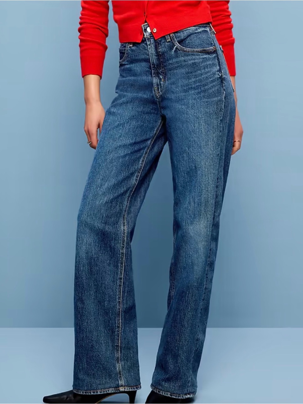 Classic High-Rise Wide-Leg Women’s Jeans - Blue